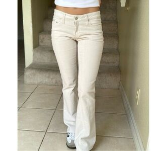 Vintage y2k corduroy stretch low rise flare pants classic 2000s